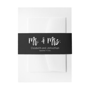 Bandeau De Faire-part M. & Mme Black and White Bride Groom Mariage