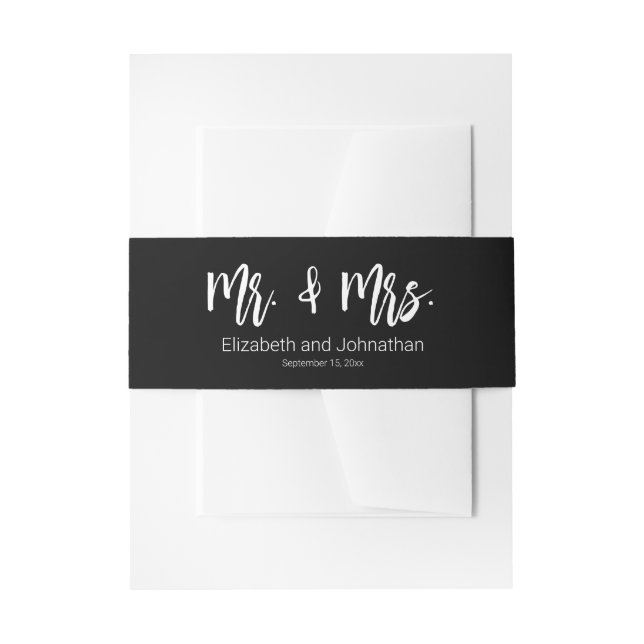 Bandeau De Faire-part M. & Mme Black and White Bride Groom Mariage (Devant example)