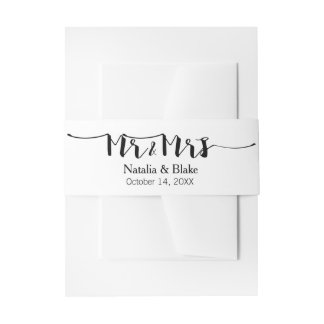 Bandeau De Faire-part M. & Mme Modern Faire-part de mariage Belly Band