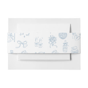 Bandeau De Faire-part Main lunaire dessinée illustrer Mariage bleu