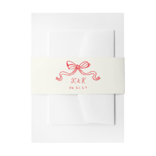 Bandeau De Faire-part Main lunaire Tirée Bows Mariage Bande de ventre