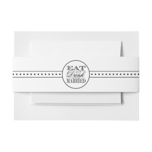 Bandeau De Faire-part Mangez, buvez et soyez mariés Mariage noir/blanc m