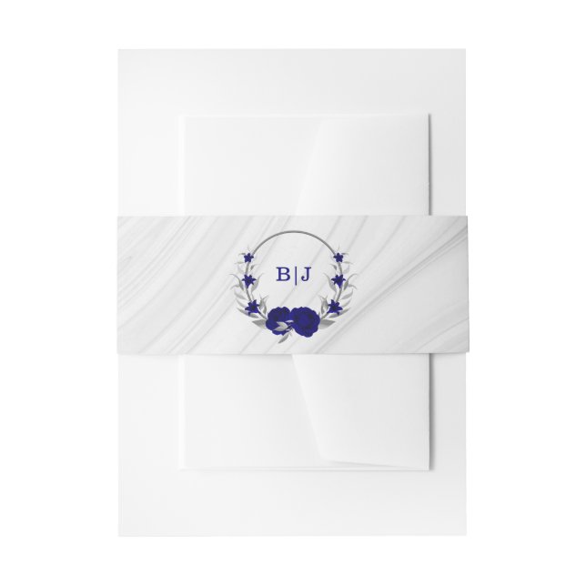 Bandeau De Faire-part marbre gris bleu argenté mariage (Devant example)