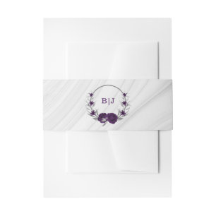 Bandeau De Faire-part marbre royal violet argenté mariage