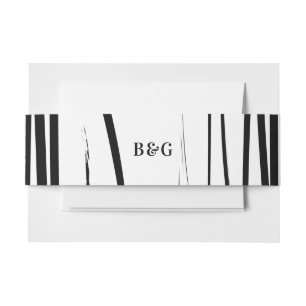 Bandeau De Faire-part Mariage Abstrait noir moderne 5x7