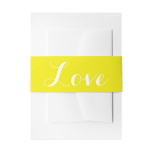 Bandeau De Faire-part Mariage Amour Jaune & Blanc