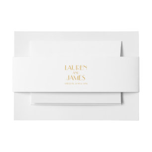 Bandeau De Faire-part Mariage Art déco or blanc
