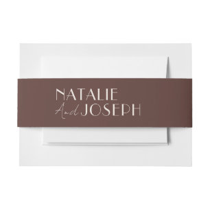 Bandeau De Faire-part Mariage au chocolat brun rétro élégant