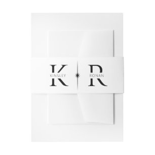Bandeau De Faire-part Mariage au monogramme Elegant Flare