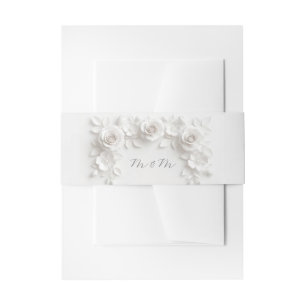Bandeau De Faire-part Mariage aux initiales florales blanches 3