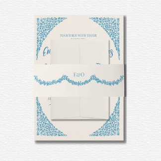 Bandeau De Faire-part Mariage bleu Azulejo