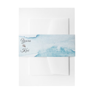 Bandeau De Faire-part Mariage bleu clair de l'océan rustique