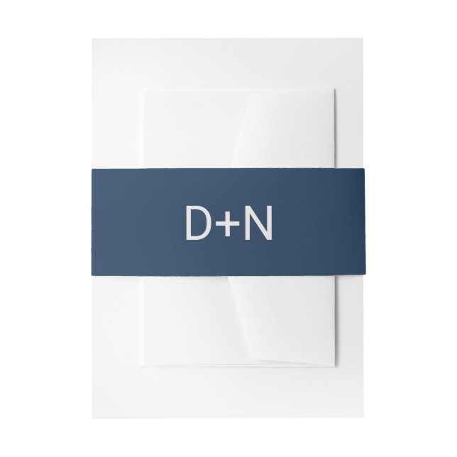 Bandeau De Faire-part Mariage bleu de la marine (Devant example)