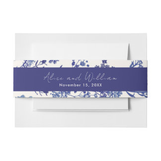 Bandeau De Faire-part Mariage bleu Indigo