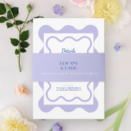 Bandeau De Faire-part Mariage bleu lavande moderne