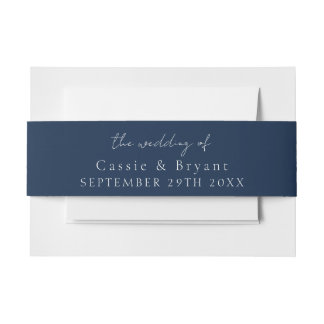 Bandeau De Faire-part Mariage bleu marine moderne de