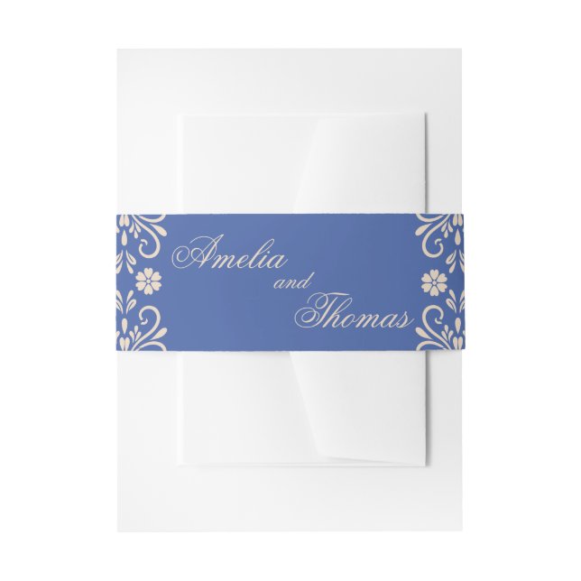 Bandeau De Faire-part Mariage bleu rustique mexicain (Devant example)