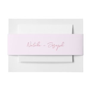 Bandeau De Faire-part Mariage Bohème Calligraphié Rose Écrit à la Main