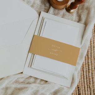 Bandeau De Faire-part Mariage Boho Chic Jaune Marigold