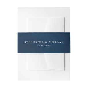 Bandeau De Faire-part Mariage Boho Rustique Bleu Marine