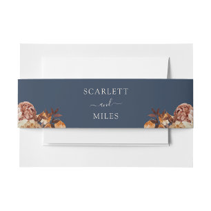 Bandeau De Faire-part Mariage Botanique d'aquarelle marine