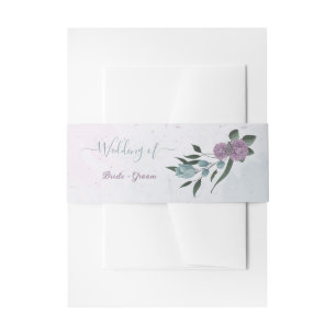Bandeau De Faire-part mariage botanique de fleurs bleues violettes