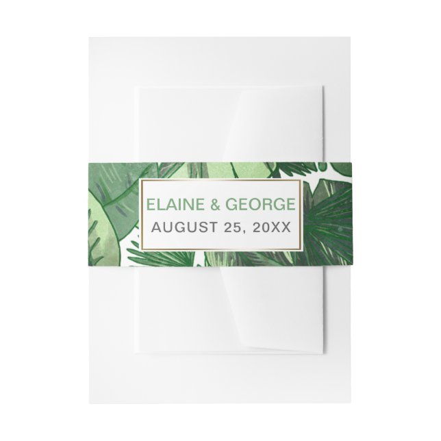 Bandeau De Faire-part mariage botanique tropical feuille (Devant example)