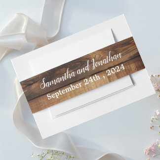 Bandeau De Faire-part Mariage campagnard photo Rustic Wood Couples