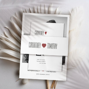Bandeau De Faire-part Mariage cardiaque minimaliste