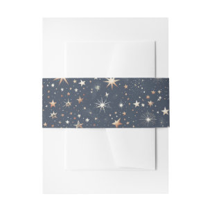 Bandeau De Faire-part Mariage céleste bleu et or