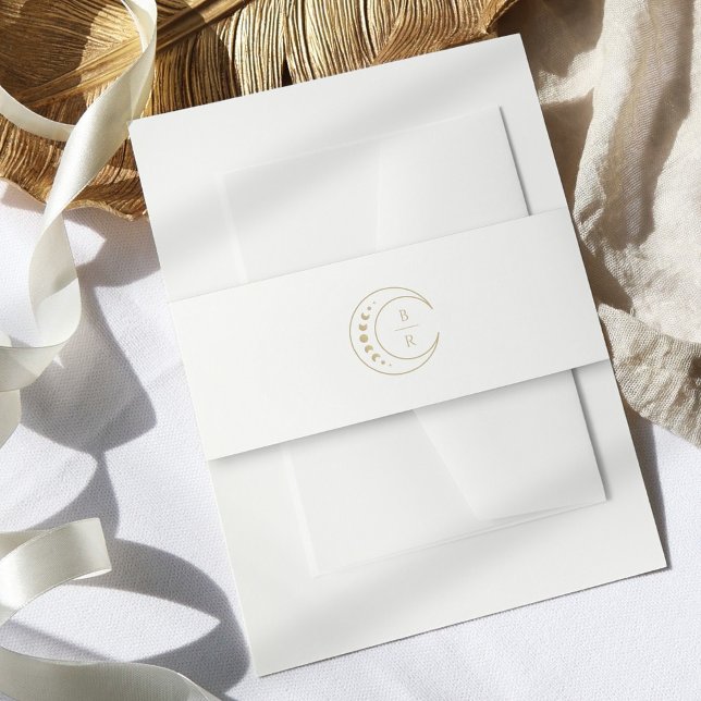 Bandeau De Faire-part Mariage céleste du monogramme d'or (Créateur téléchargé)