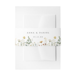 Bandeau De Faire-part Mariage Champêtre de Fleurs Sauvages d'Été