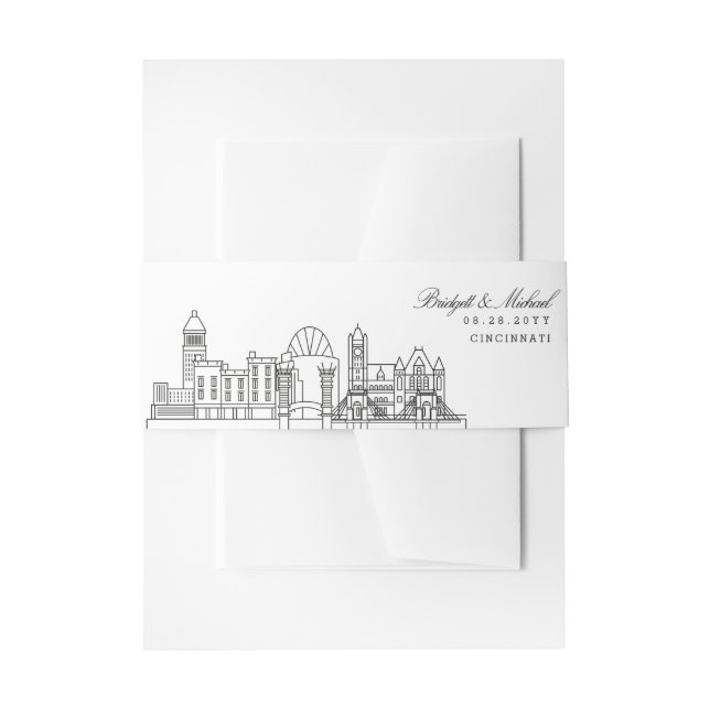 Bandeau De Faire-part Mariage Cincinnati Skyline | (Devant example)