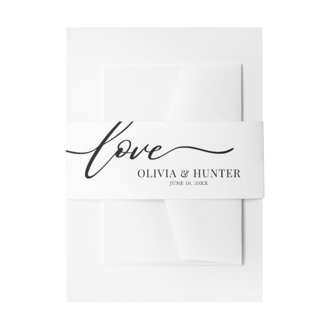 Bandeau De Faire-part Mariage classique de calligraphie noir et blanc (Devant example)