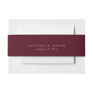 Bandeau De Faire-part Mariage couleur rouge Bourgogne solide