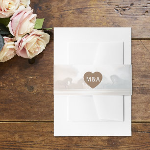 Bandeau De Faire-part Mariage Couple Monogramme Invitation Bande de vent