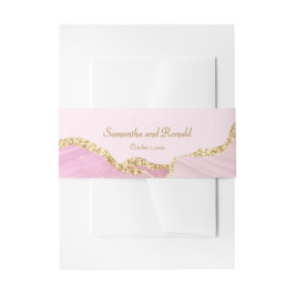 Bandeau De Faire-part Mariage d'âge de Parties scintillant rose et or