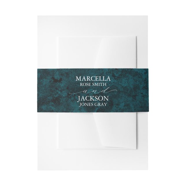 Bandeau De Faire-part Mariage d'âge turquoise et marbre (Devant example)