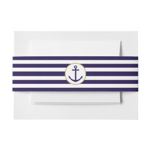 Bandeau De Faire-part Mariage d'Ancre de la marine nautique et de la ban
