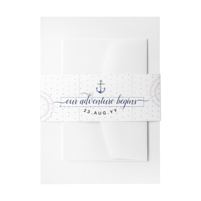Bandeau De Faire-part Mariage d'Ancres nautiques | Vignoble de Martha (Devant example)