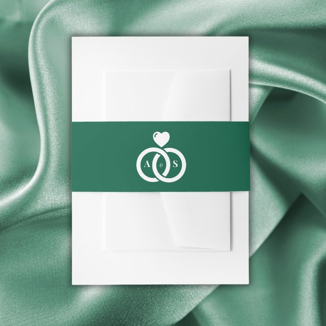 Bandeau De Faire-part Mariage d'anneaux à verrouillage moderne (Modern Interlocking Rings Wedding Invitation Belly Band)