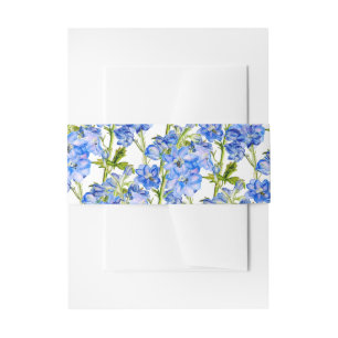 Bandeau De Faire-part Mariage d'aquarelle bleu pointes de fleur de delph
