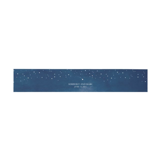 Bandeau De Faire-part Mariage d'aquarelle de bleu marine d'étoile (Plat)