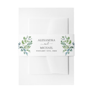 Bandeau De Faire-part Mariage d'aquarelle de la verdure botanique