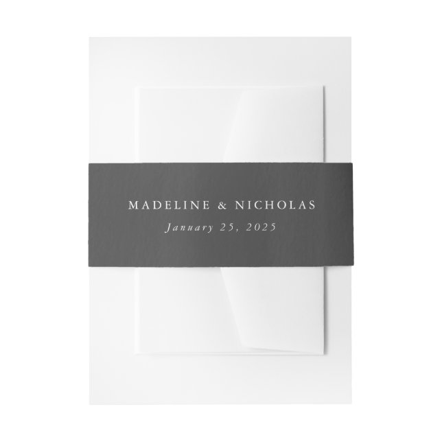 Bandeau De Faire-part Mariage d'aquarelle gris charbon (Devant example)