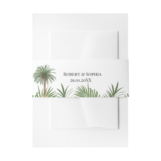 Bandeau De Faire-part Mariage d'aquarelle moderne Palm Tree (Devant example)
