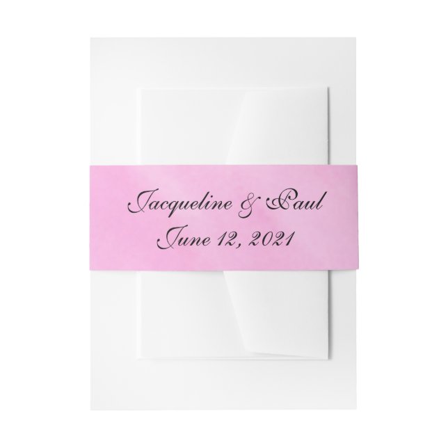 Bandeau De Faire-part Mariage d'aquarelle romantique rose pâle (Devant example)