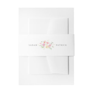 Bandeau De Faire-part Mariage d'aquarelle rose floral