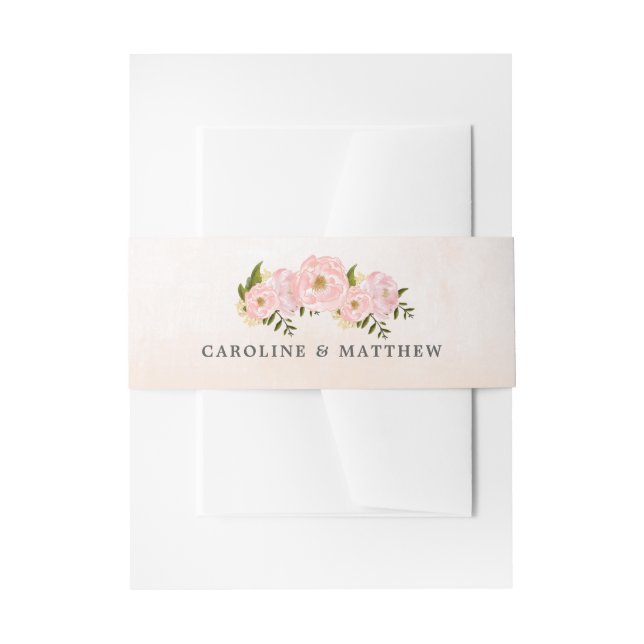 Bandeau De Faire-part Mariage d'aquarelle rose pâle (Devant example)