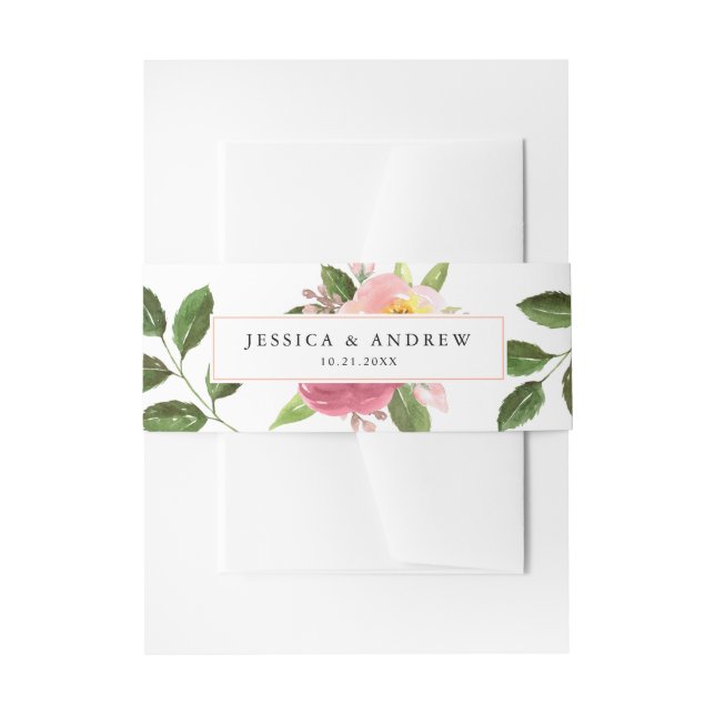 Bandeau De Faire-part Mariage d'aquarelle rose pâle (Devant example)